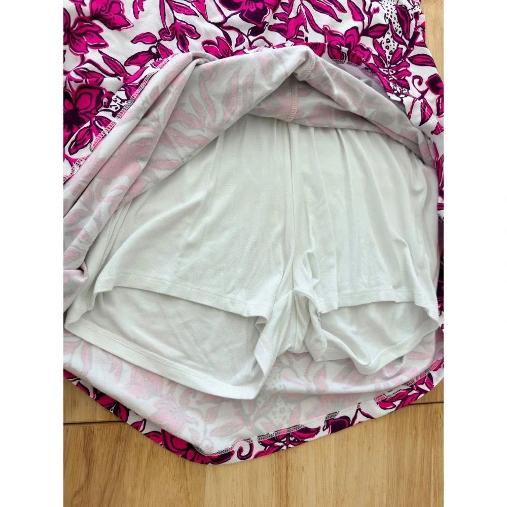Lilly Pulitzer Skirted Romper Sz M Pink White Floral Coastal Retail $168 - Picture 12 of 12